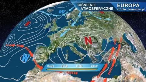 Masy powietrza i ośrodki baryczne nad Europą