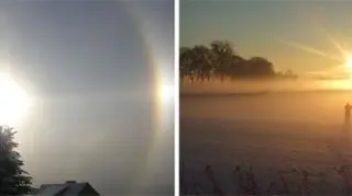 Zachód słońca i halo