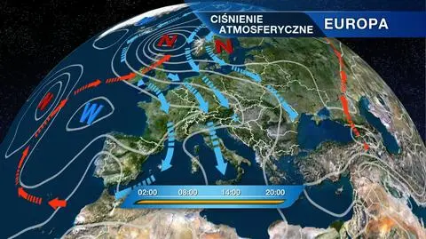 Układ ciśnień nad Europą