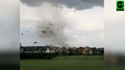 Trąba powietrzna, jaka pojawiła się we wsi Kaniów w ubiegłą niedzielę