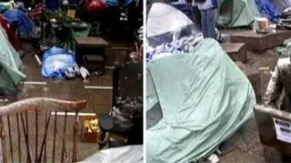 Obóz demonstrantów na Wall Street przysypał śnieg