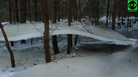 "Lewitujący" lód w okolicy Kaczorów