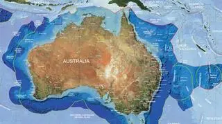 Mapa wód wokół Australii 