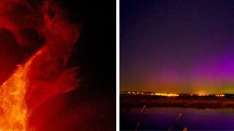 Wybuch na Słońcu i zorza polarna nad Podlasiem 
