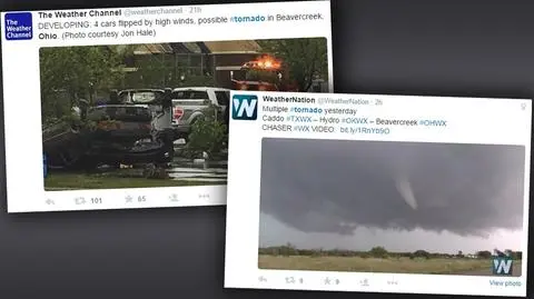 W powietrzu latały konary drzew i pojazdy. Trwające minutę tornado na niesamowitym filmie