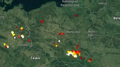 Lokalizacja burz nad Polską