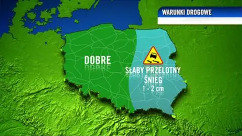 Ośnieżone drogi kierowcy napotkają na wschodzie