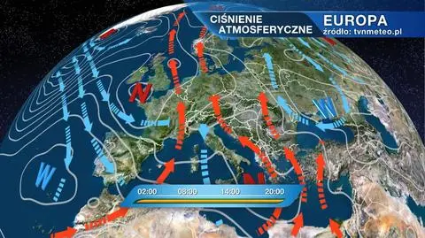 Układ baryczny nad Europą
