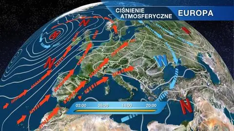 Układ ciśnienia nad Europą