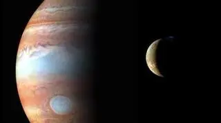 Jowisz i Io razem na kompilacji zdjęć wykonanych przez NASA