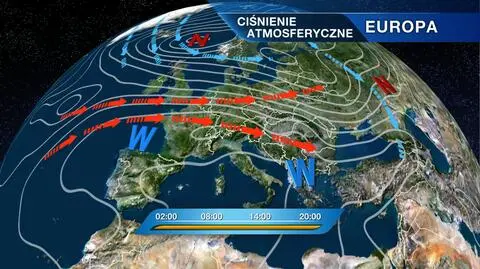 Układ ciśnień nad Europą