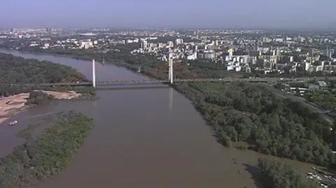Poziom Wisły wciąż jest wyraźnie podniesiony na Mazowszu. Widok z Błękitnego24