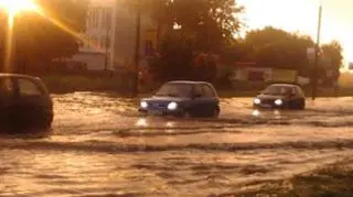 Zalana ulica w Gdańsku Przymorzu