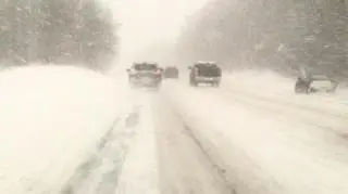 Sobotnie opady na międzystanowej drodze Interstate 80 w New Jersey
