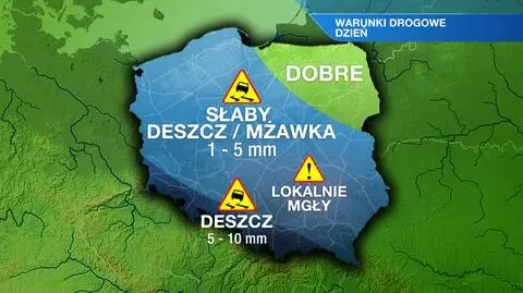 Najpierw mgły, później deszcz. Niewielu kierowców będzie zadowolonych