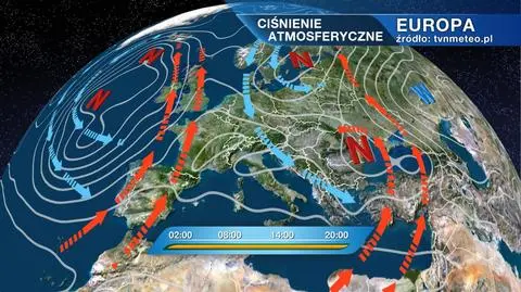 Układ baryczny nad Europą