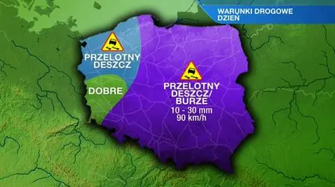 Warunki drogowe w niedzielę
