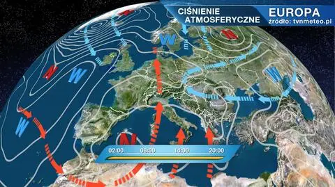 Polska jest pod wpływem klina wysokiego ciśnienia