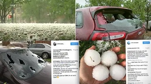 Grad wielkości piłek do baseballa wybijał szyby w samochodach