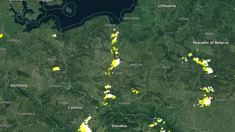 Lokalizacja burz nad Polską