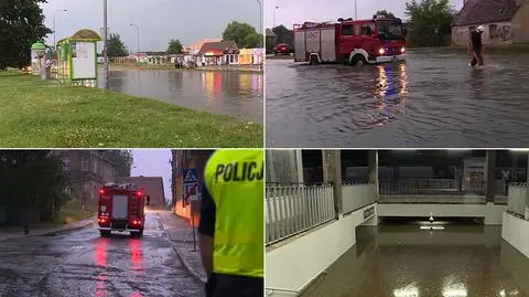 Ulewny deszcz spowodował podtopienia w Zielonej Górze 