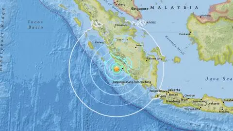 Ziemia zatrzęsła się u wybrzeża Sumatry