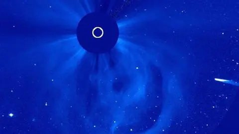 Kometa ISON na koronografie NASA z dnia 27 listopada 2013 roku