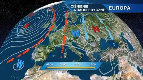 Układa ciśnienia atmoaferycznego w Europie