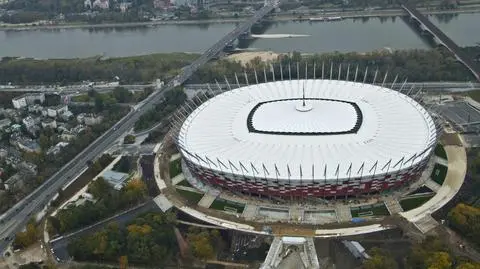 Stadion Narodowy w Warszawie widziany z lotu ptaka