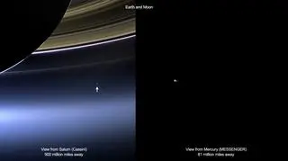 Ziemia widziana z okolica Saturna i Merkurego 
