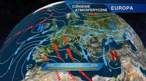 Układ ciśnienia nad Eiuropą