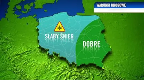 Słaby śnieg na zachodzie sprawi, że drogi zrobią się śliskie