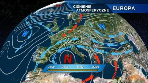 Układ ciśnień nad Europą
