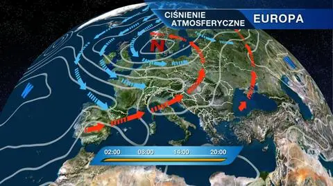Rozkład ciśnienia nad Europą