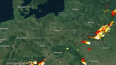 Lokalizacja burz nad Polską