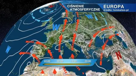 Masy powietrza i ośrodki baryczne nad Europą