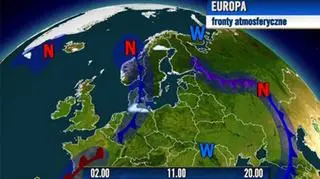 Układ frontów nad Europą