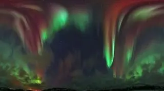 Widok na zorzę w Norwegii