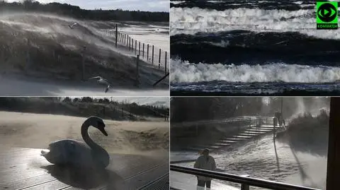Taniec wiatru na plaży w Świnoujściu. Ludzie "nie mogli ustać na nogach"