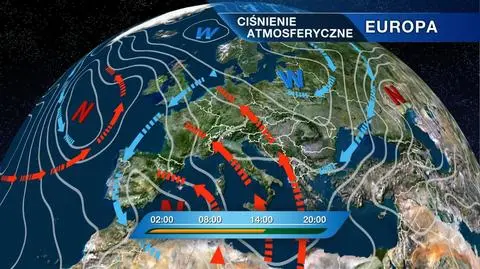 Rozkład ciśnienia nad Europą