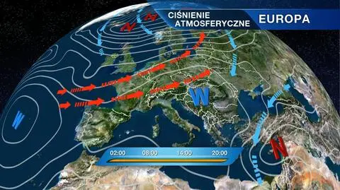 Układ ciśnienia nad Europą