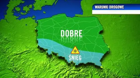 Porcja świeżego śniegu na drogach południa