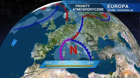 Ciśnienie atmosferyczne i ośrodki baryczne nad Europą