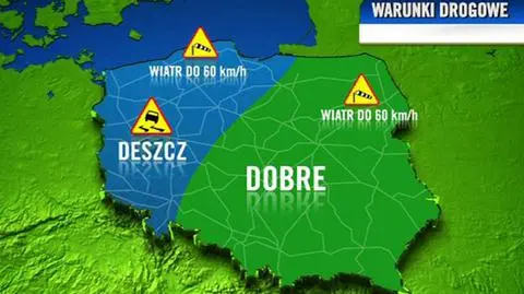 Śliskie drogi na północy i zachodzie