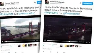 Noc w środku dnia podczas całkowitego zaćmienia Słońca