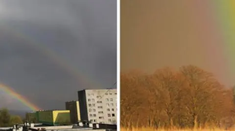 Kolorowe łuki pocięły wiosenne niebo