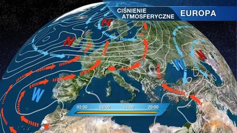 Układ ciśnienia nad Europą