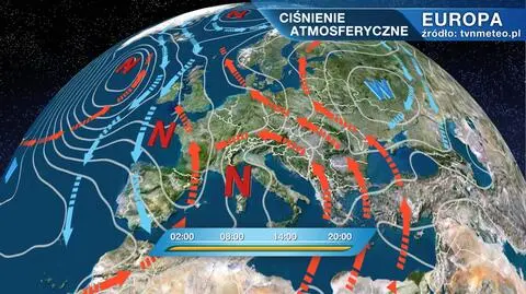 Masy powietrza i ośrodki baryczne nad Europą