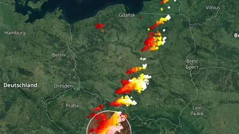 Lokalizacja burz nad Polską