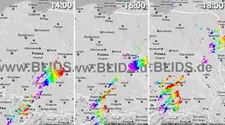 Tak przesuwały się burze dzisiaj rano